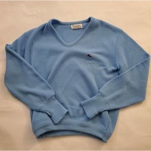 60s/ 70s Vintage Sky Powder Blue Lacoste/Izod Cardigan Men’s Size Med-Large